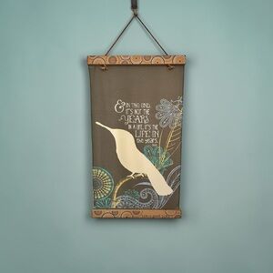 Danielson Designs Decorative Wall Hanging with Bird Design - Brown and Cream